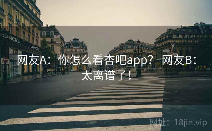 网友A：你怎么看杏吧app？ 网友B：太离谱了！