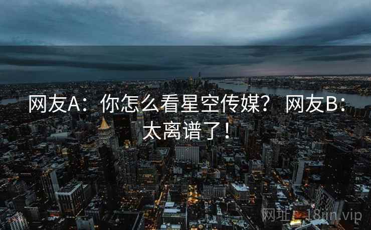 网友A：你怎么看星空传媒？ 网友B：太离谱了！